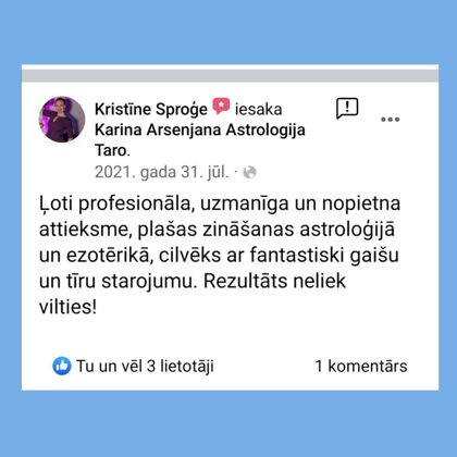 Karina Arsenjana atsauksmes 20 Astrologs riga Taro zilesana zilniece riga horoskops tarolo