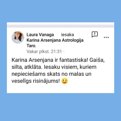 Karina Arsenjana atsauksmes Astrologs riga Taro zilesana zilniece riga horoskops