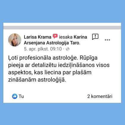 Karina Arsenjana atsauksmes 2 Astrologs riga Taro tarologs zilesana zilniece riga horoskop