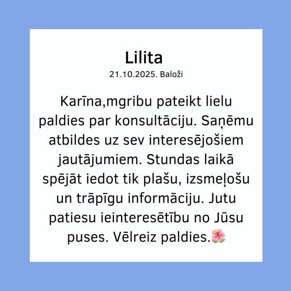 Karina Arsenjana atsauksmes Astrologs Taro zilesana zilniece riga horoskops zīlēšana taro 