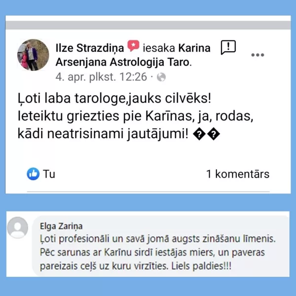Karina Arsenjana atsauksmes 8 Astrologs riga Taro zilesana zilniece riga horoskops tarolog