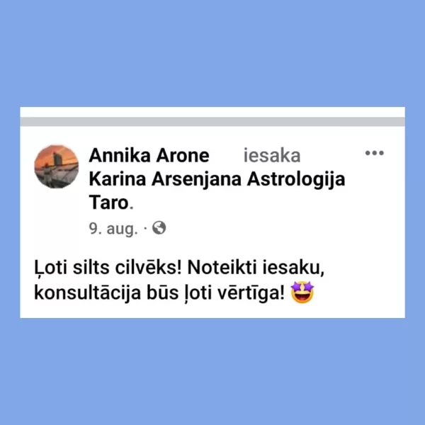 Karina Arsenjana atsauksmes 16 Astrologs riga Taro zilesana zilniece riga horoskops
