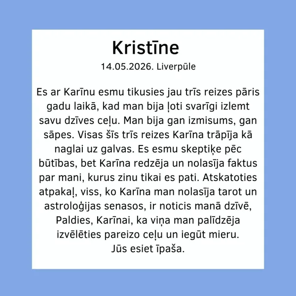 Karina Arsenjana atsauksmes Astrologs Taro zilesana zilniece riga horoskops zīlēšana taro 